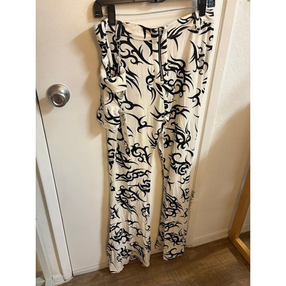 RARE Darker Wavs Unisex Tattoo Print Flare Pants